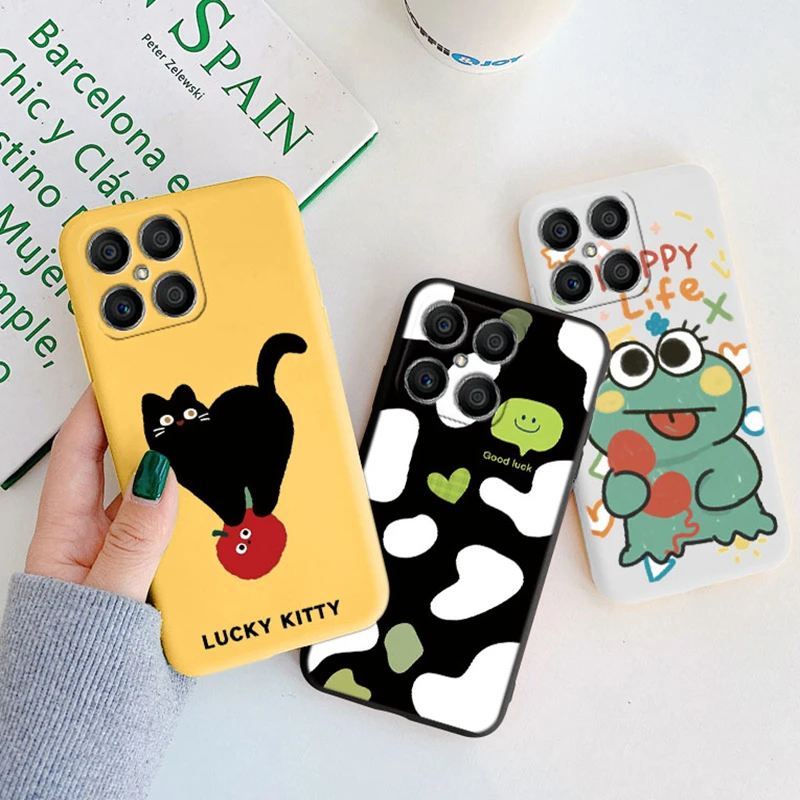 Мультяшный чехол для телефона Лягушка Кролик кошка Динозавр Huawei Honor X8 4G X8a X8b X6a 5G 70