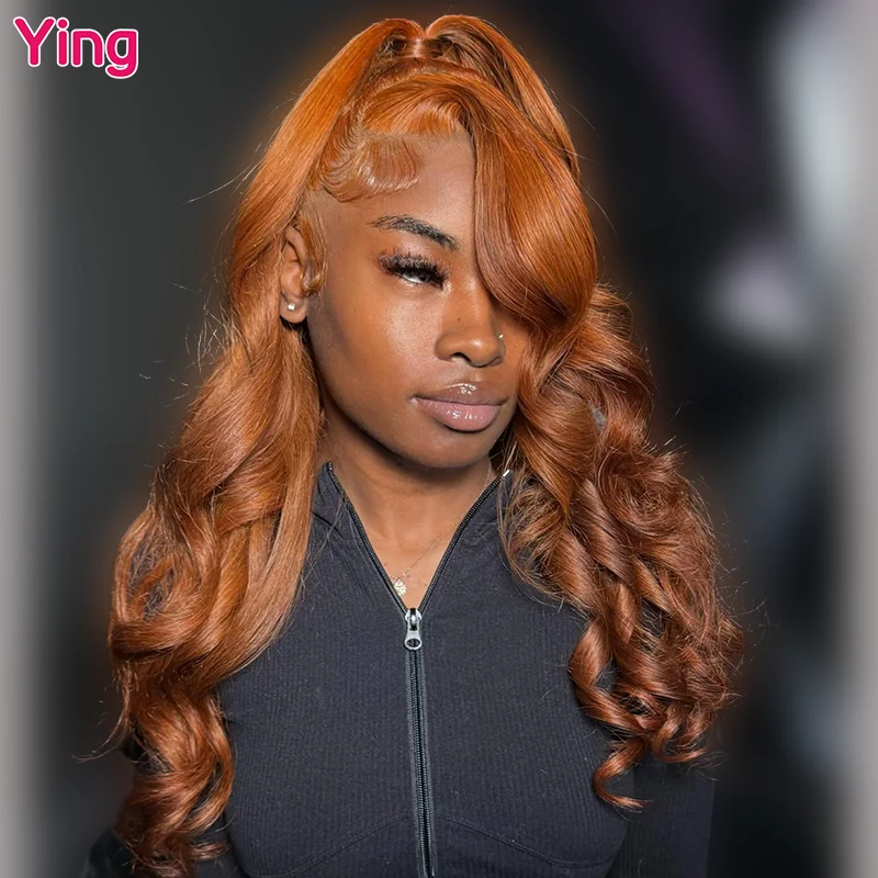 

Ginger Brown Colored 4x4 Transparent Lace Wig Body Wave 200% Density 13x6 Lace Frontal Wig Remy 13x4 Lace Front Wig PrePlucked