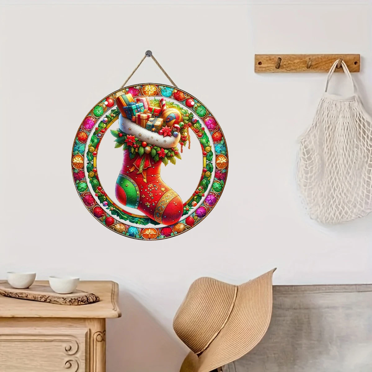 Акриловый рождественский ловец солнца - висячие окна из витражного стекла