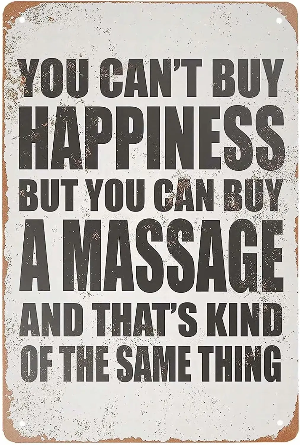 AAROENLYS Ретро жестяная вывеска Вы не можете купить счастье но массаж Металлическая