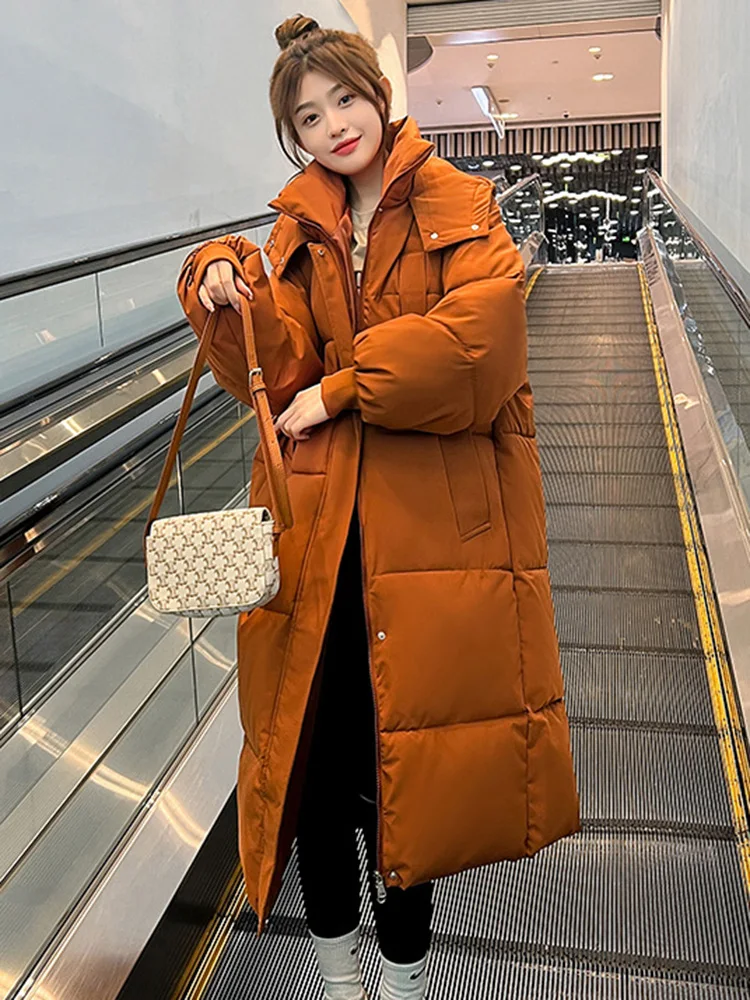 -30 Degrees Winter Jacket Women X-long Parkas Casual Hooded Thick Warm Windproof Parkas Coat Fashion Female Outwear Long Parkas