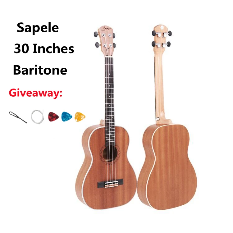 Ukulele 30 Inches Sapele Mini Electric Baritone Acoustic Guitars 4 Strings Ukelele Install Pickup Travel Guitar Music Guitarra
