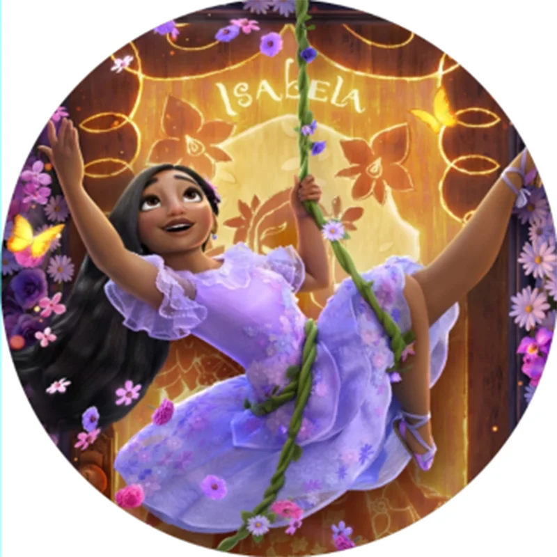 

Студийный фон для фотосъемки с изображением эластичного круглого круга из мультфильма Disney, Изабеллы, украшение для детского дня рождения и вечеринки