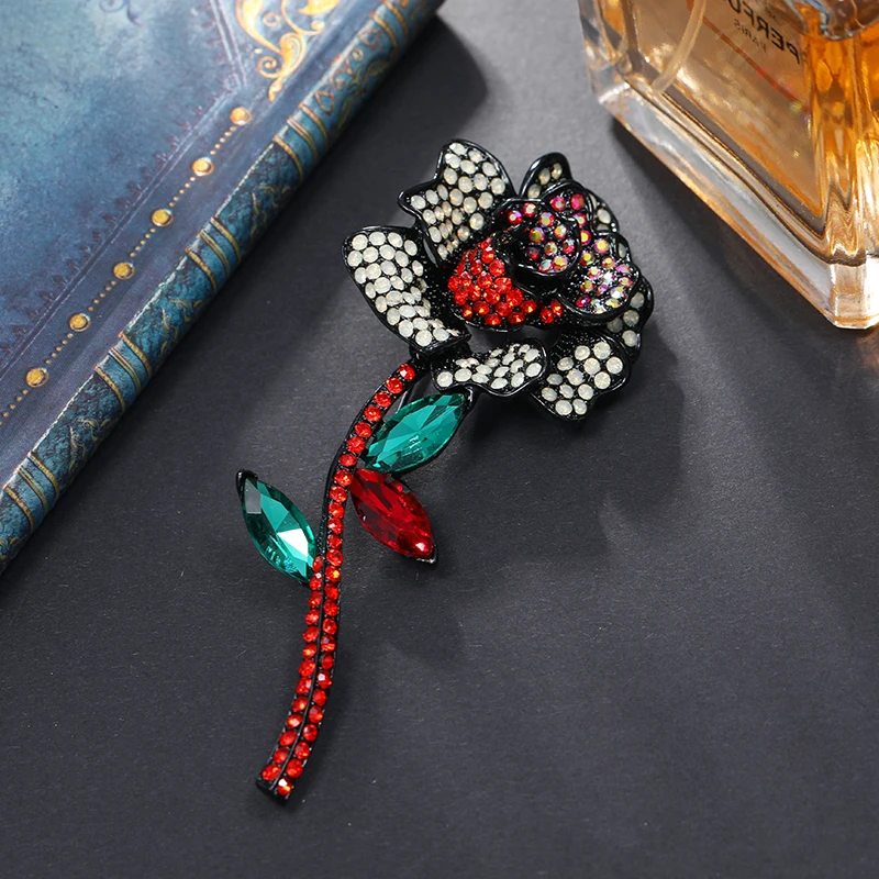 

Rhinestone Large Rose Brooches For Women Vintage Fashion Winter Brooch Pin Available Good Birthday Gifts