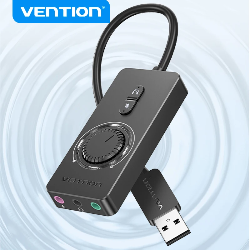 

Vention USB External Sound Card USB to 3.5mm Audio Adapter USB to Earphone Microphone for Macbook Computer Laptop PS4 Sound Card