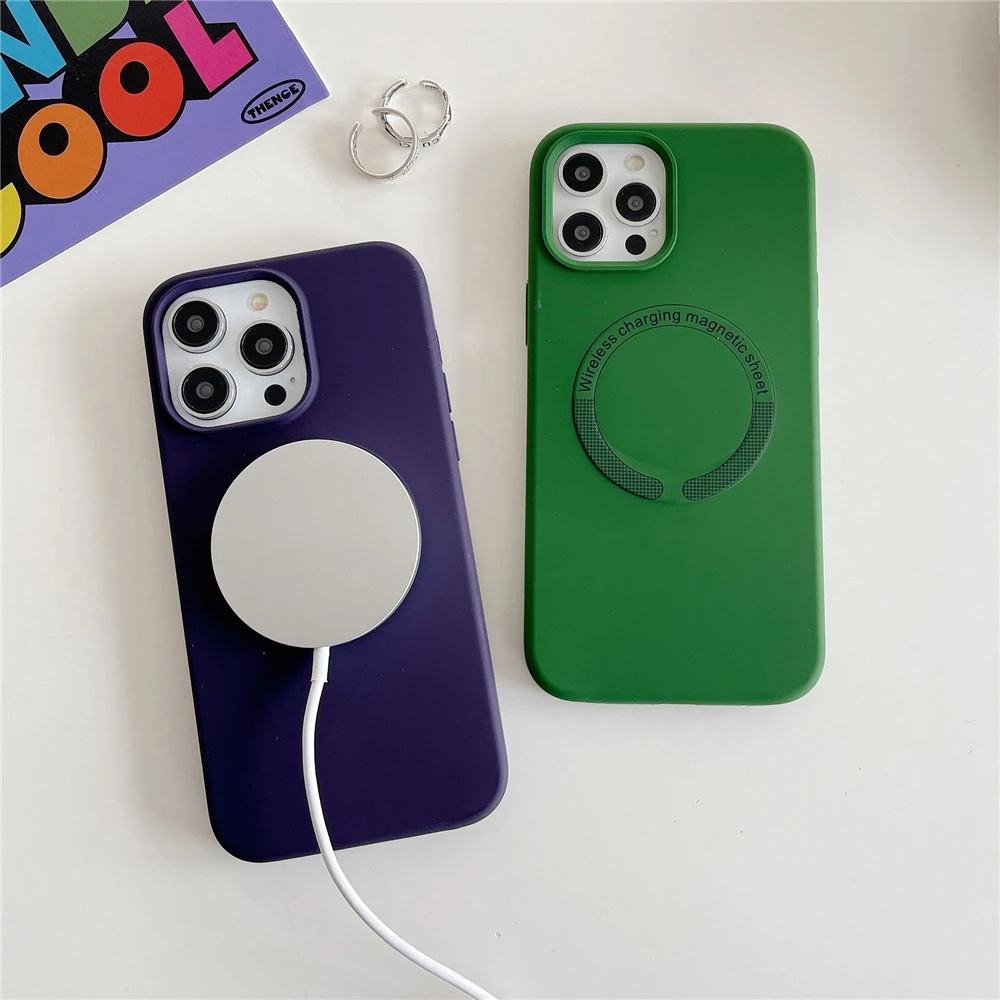 Чехол для телефона Magsafe iPhone 16 15 Pro Max 14 13 12 11 магнитный противоударный чехол-бампер