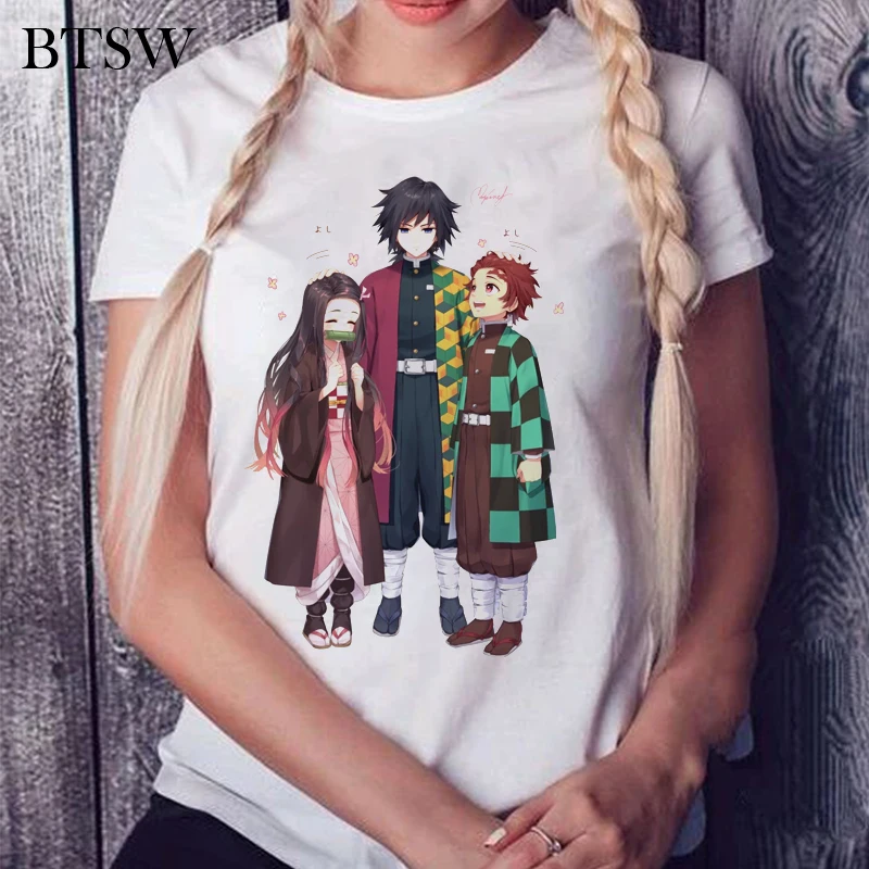 

Fashion Japanese Demon Slayer T-Shirt Casual Anime Kawaii Girls Print TShirt O-Neck Clothing Women Men Summer Cool Tees Tops