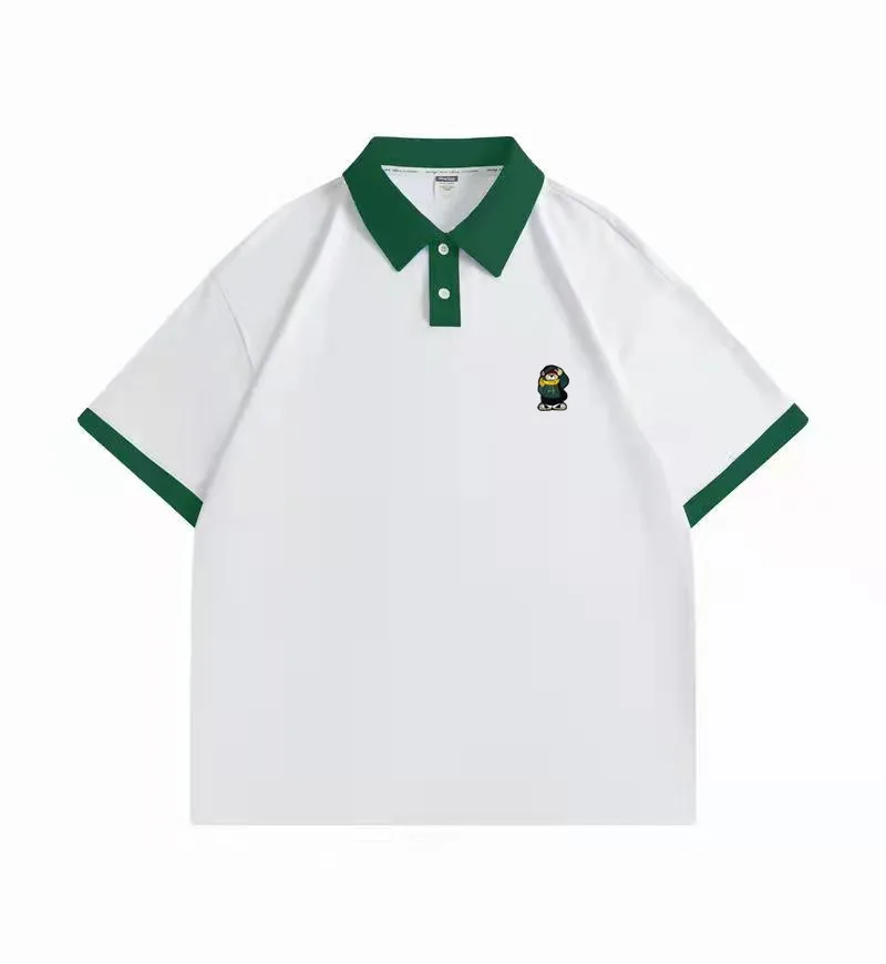 

Embroidered T-shirt Men's and Women's Summer Cotton Short Sleeve Academy Style Colorful Polo Shirt Clothing Casual Sports Top