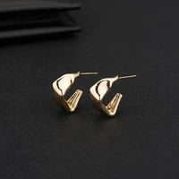 geometric earrings s925 14k silver jewelry accessories twist pin wide face fried dough twist earrings