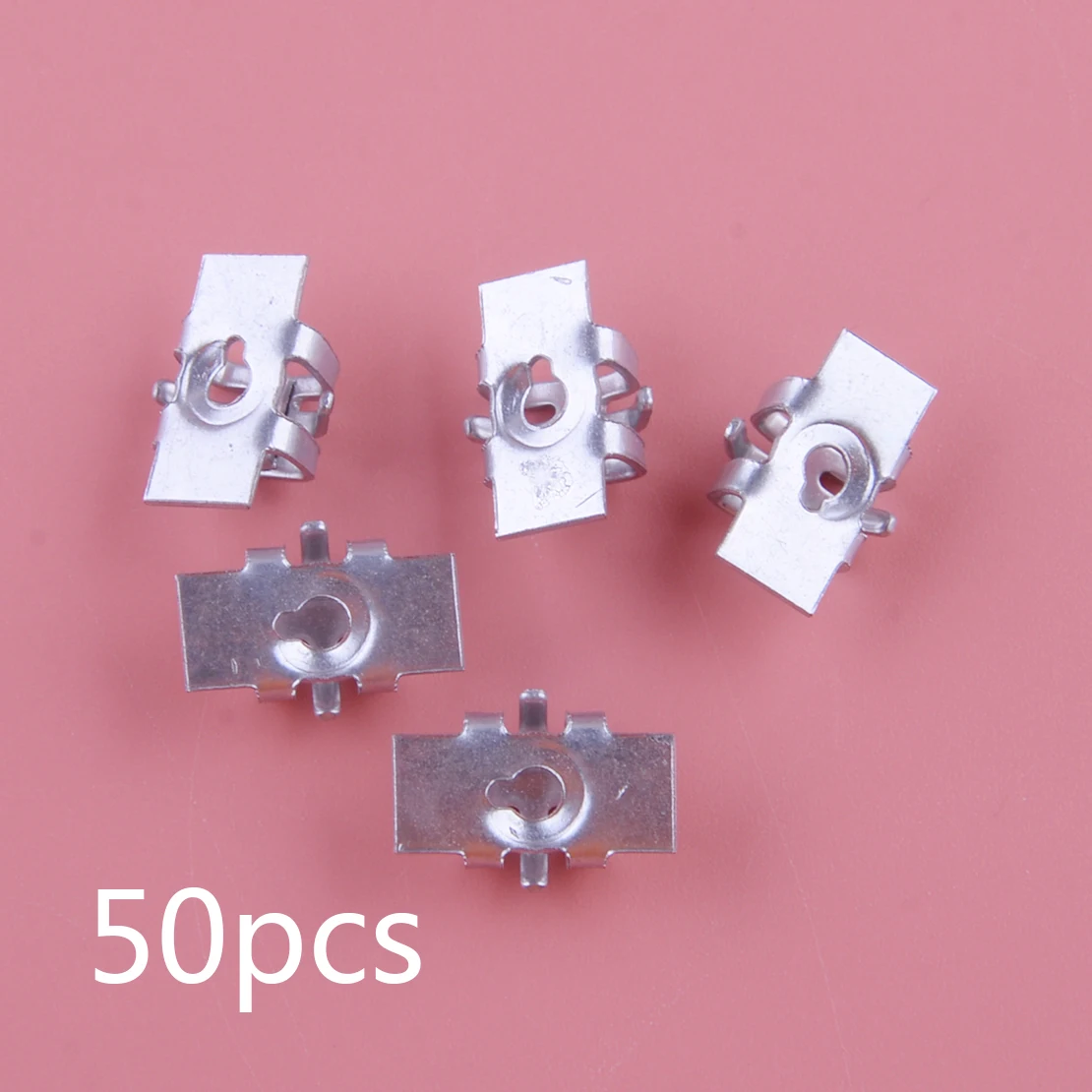 

50Pcs Radiator Grille Push Nut Silver 15686142 11570654 11588851 Fit for GM Trucks C K 1 2 3 Dorman 42136 Auveco 18153 PAS9199