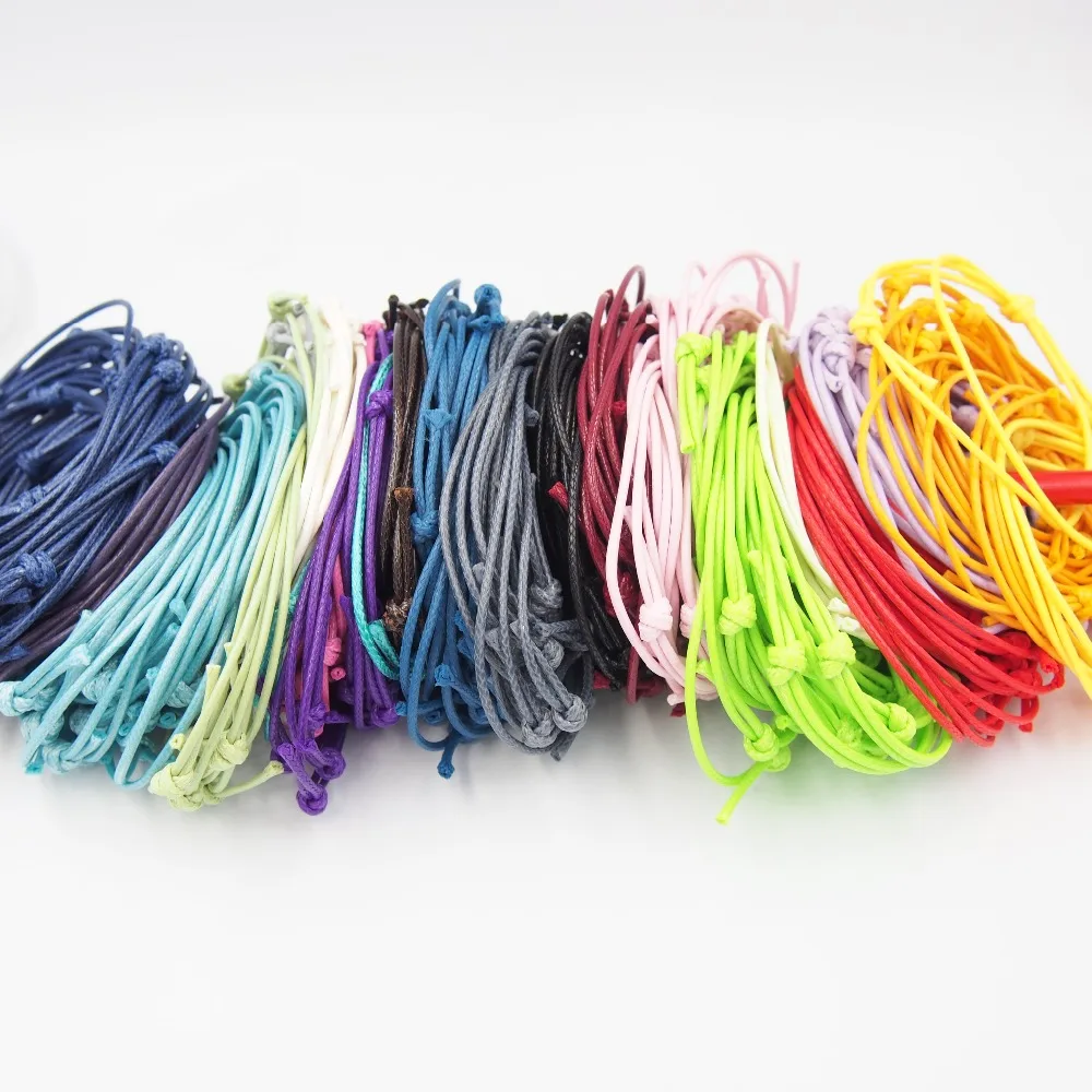 More Colors 50pcs Korea Waxed Cord Friendship Bracelet Adjustable Jewelry Findings Accessories DIY Making Material Customize