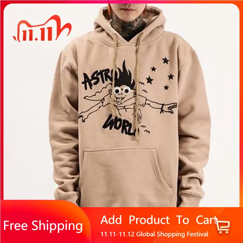 

Travis Scott Astroworld Embroidered Letter I Can Fly Hoodie FW18 High Quality Men Women 1:1 Casual Hoodies Harajuku