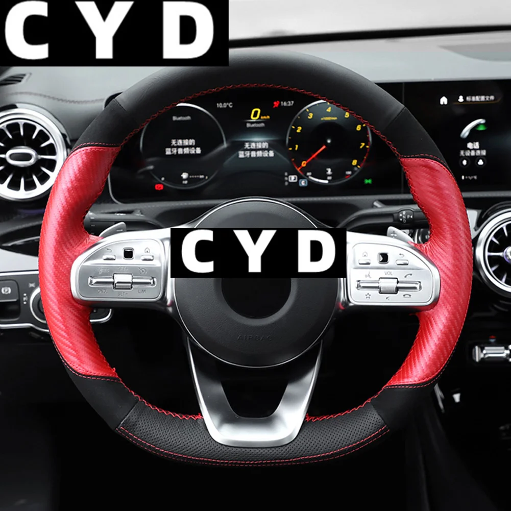 

For Mercedes Benz AMG A C E Class W177 V177 W205 W213 2019 2020 Car Accessories Genuine Leather Hand Sewing Steering Wheel Cover