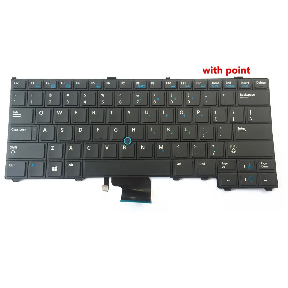 

New for Laptop Dell Latitude 12 7000 E7240 E7420 E7440 US Keyboard NO-Backlit with Point English