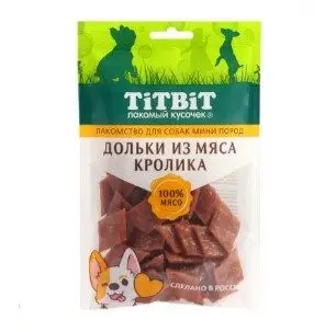 2 шт. TiTBiT Для собак мини пород Дольки из мяса кролика 0,1 кг 61040