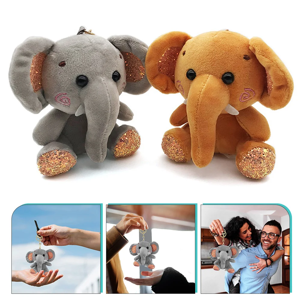 

Animal Stuffed Plush Elephant Toykeyring Keychain Mini Purse Key Keychains Animals Small Charm Cartoon Ringchristmas Gift Favors