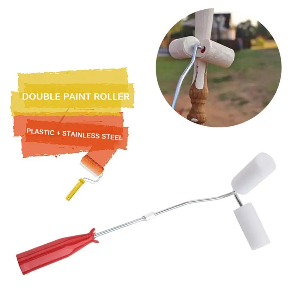 

4 Inch Multifunction DIY Wall Paint Roller Brush Set Roller Paint Brush Handle Tool For Spraying Spindles Pipes Railings Fences
