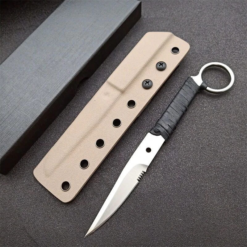 Mini Knife 440C Blade Kydex Sheath Straight Outdoor Pocket Knife EDC Rescue Tactical Knives Camping Hunting Multi-tool