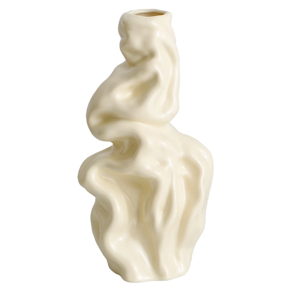 Керамическая ваза в скандинавском стиле с высушенными цветами