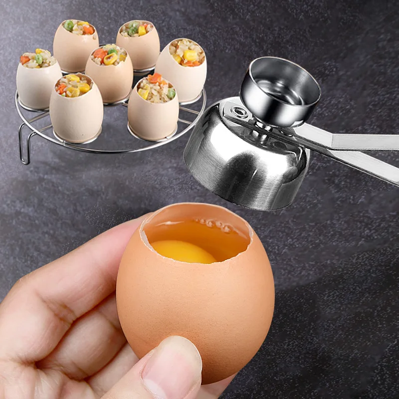 

Metal Egg Scissors Egg shell Opener Eggshell Cutter Double Head Egg Topper Shell Opener Boiled Raw Egg Creative Kitchen Tool