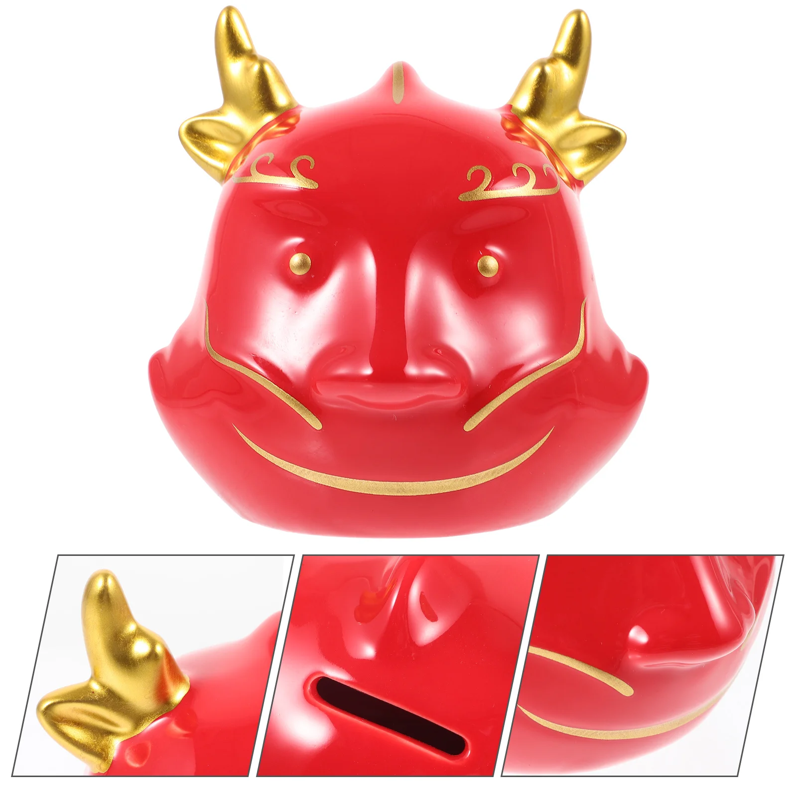 

Money Bank Coin Chinese Dragon Figurine New Year Decoration Decorations Piggy Funny