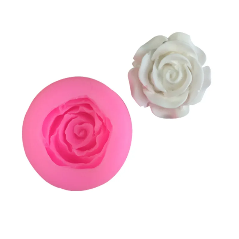 

Rose shaped cake mold DIY silica gel sugar turning baking tool clay ice lattice candle mold