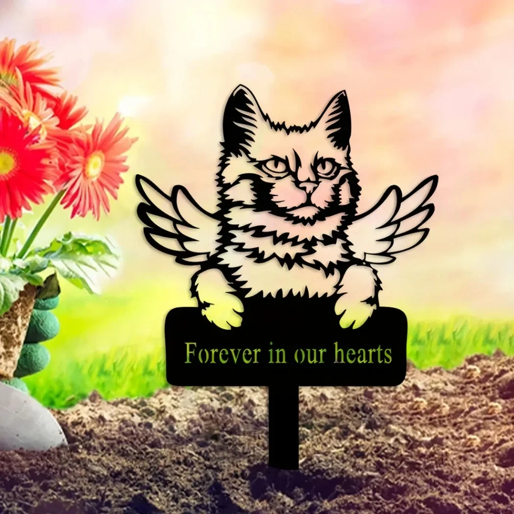 Турецкий Ангорский Кот Металлический Маркер Граффити Силуэт Животного Железный