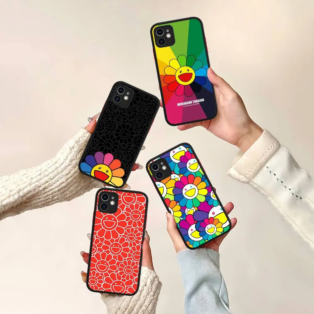 Фото Японский художественный чехол для телефона M-Murakami T-Takash для iPhone 16 15 14 11 12 13 Pro Max Plus 12 XS Max, матовая задняя крышка №1