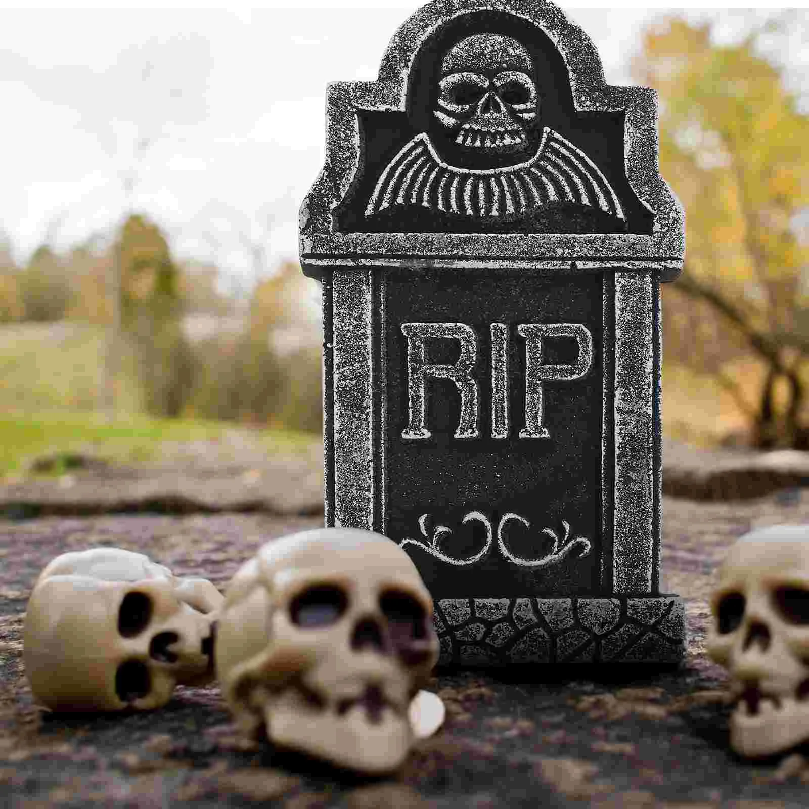 

3 Pcs Three-dimensional Foam Tombstone Outdoor Halloween Decorations Adornment The Cross Decorative Prop Props Tombstones