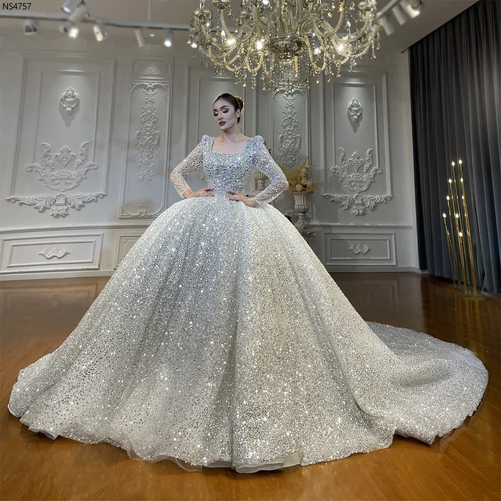 Фото Роскошное свадебное платье-баллон на заказ больших размеров, новый дизайн 2027 года, официальный магазин Amanda Novias №4