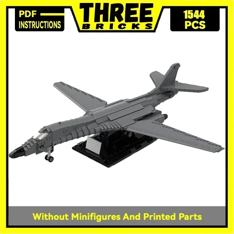 Moc строительные кирпичи военная модель масштаб 1:72 B-1B Lancer Bomber технология