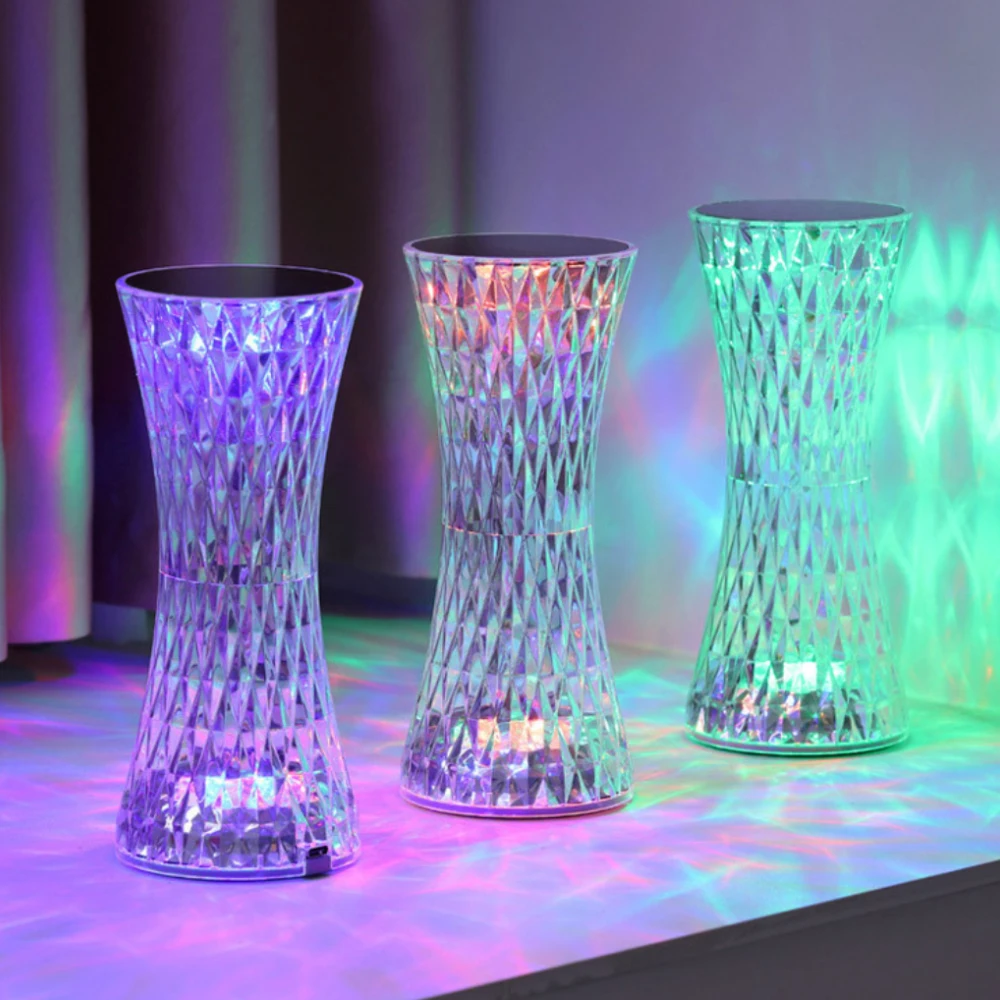

RGB Кристальный прожектор Настольный ночсветильник USB, светодиодная настольная лампа, декор для комнаты, ночсветильник для спальни, украшени...