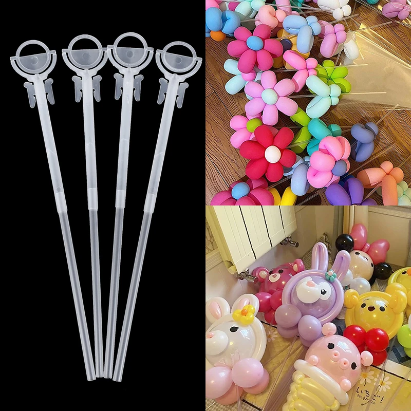 

10pcs Plastic Balloon Stick Foil Latex Balloons Holder Sticks Cup Birthday Wedding Party Decoration Inflatable Balls Accessories