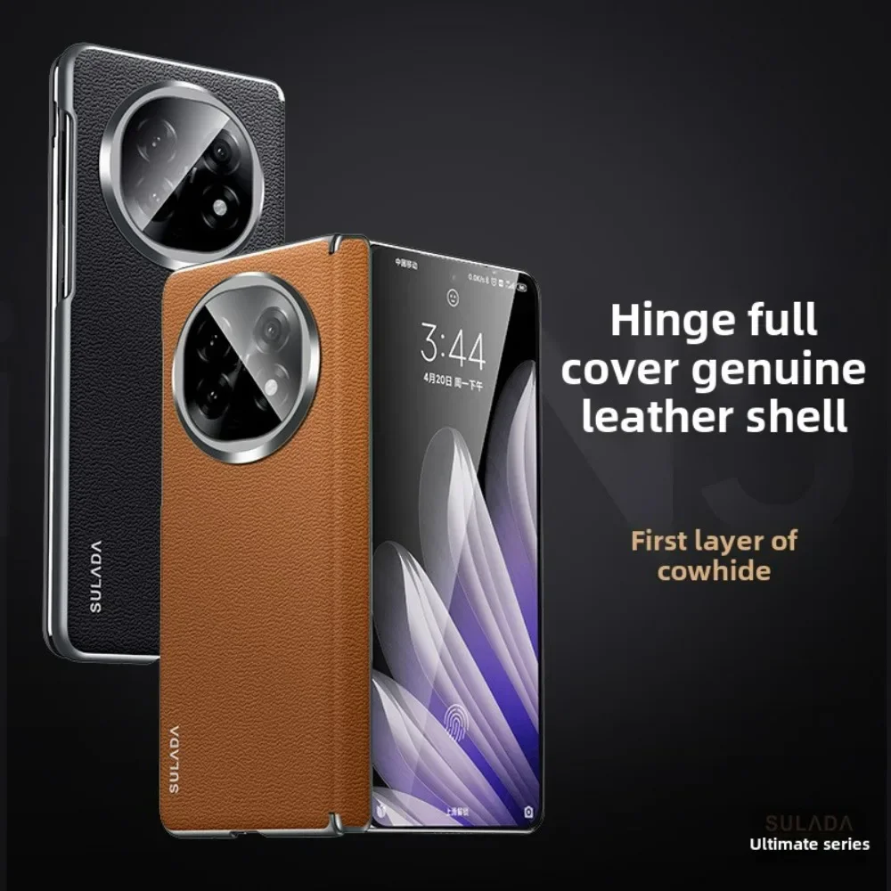 Матовый кожаный чехол для OPPO Find N5 Magsafe складной шарнир встроенный магнитный