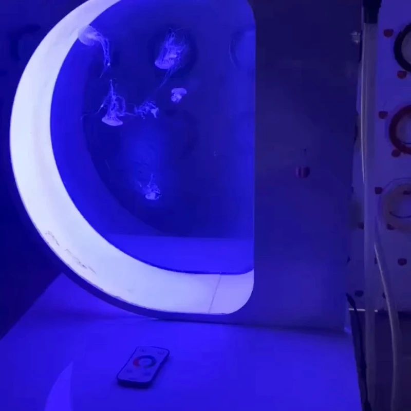 

Cylinder Shape Elegant Design Acrylic Jellyfish Aquarium For Simple Home Decoration Fish Tank