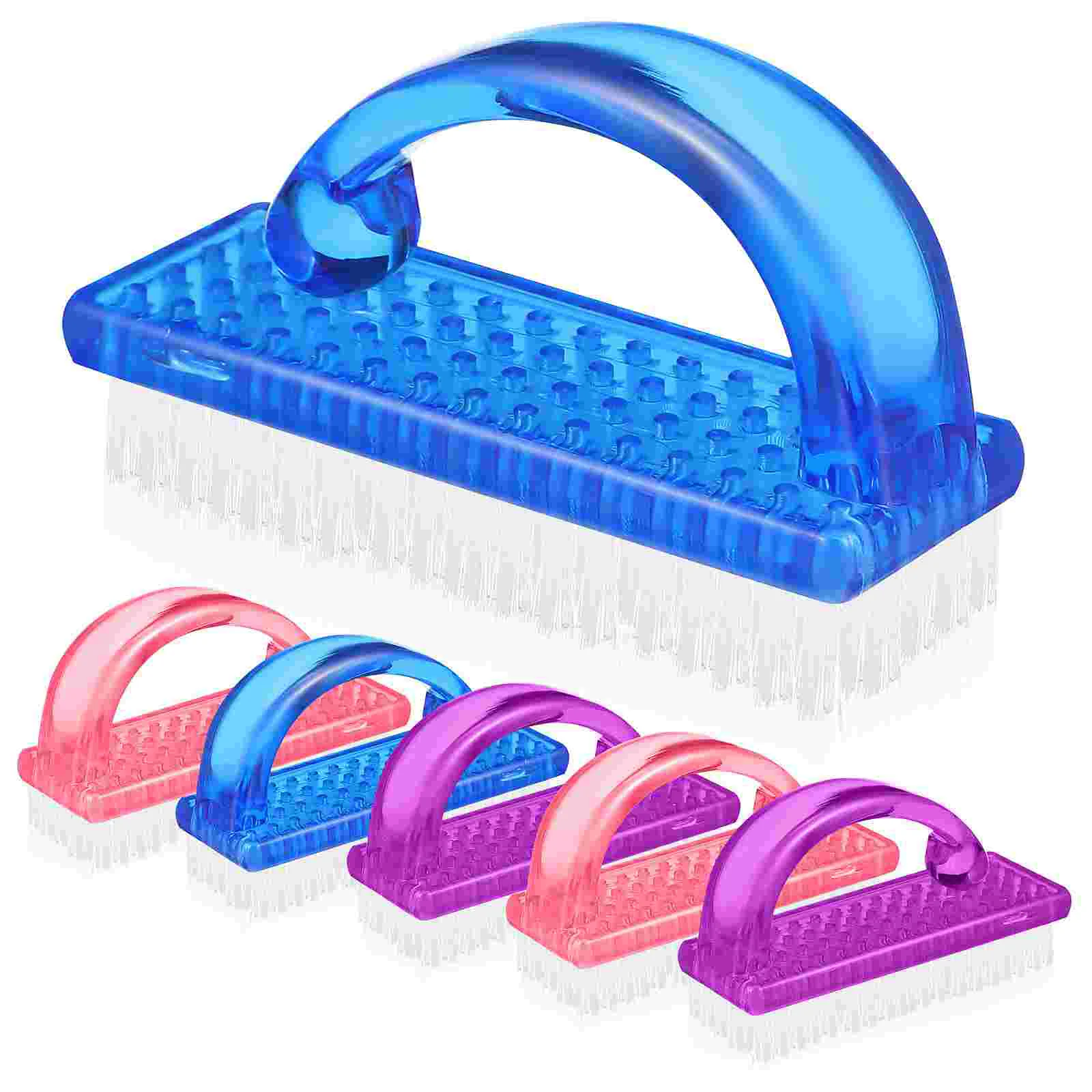 

6 Pcs Nail Cleaner Brush Shoe Shine Fingernail Cleaning Pedicure Brushes Plastic Dust