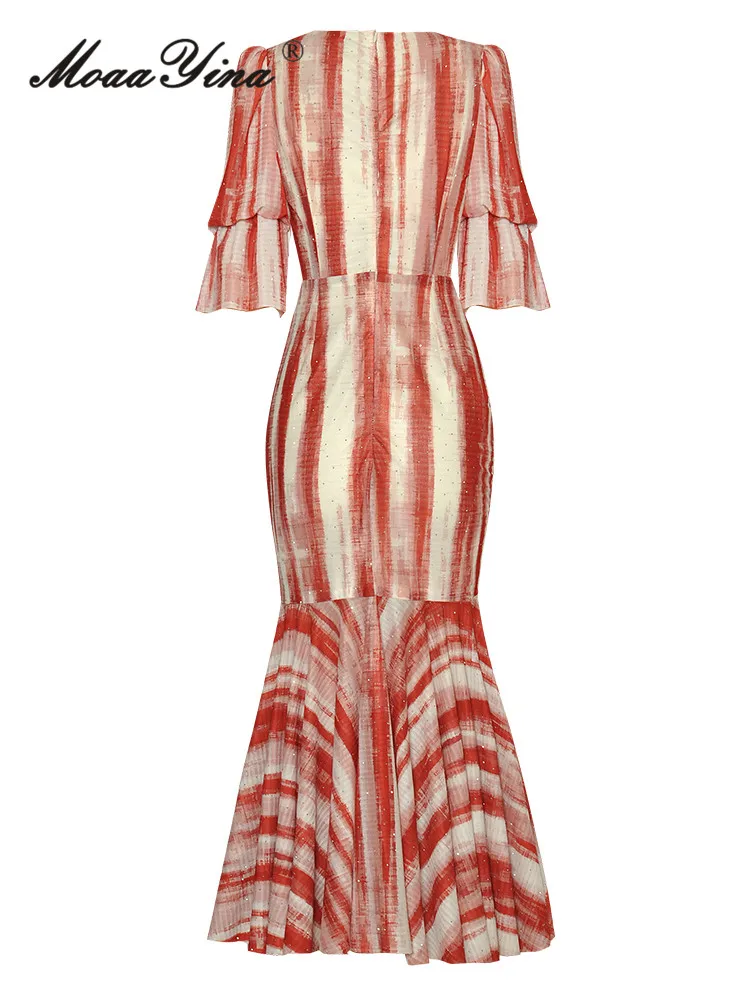 Женское винтажное платье с блестками MoaaYina летнее дизайнерское высокого качества