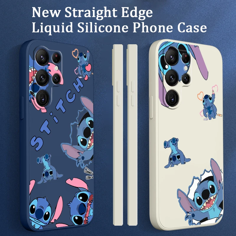 

Lilo & Stitch Disney Cool Phone Case For Samsung Galaxy S22 S21 S20 FE S10 Note 20 10 Plus Lite Ultra 5G Liquid Rope Cover