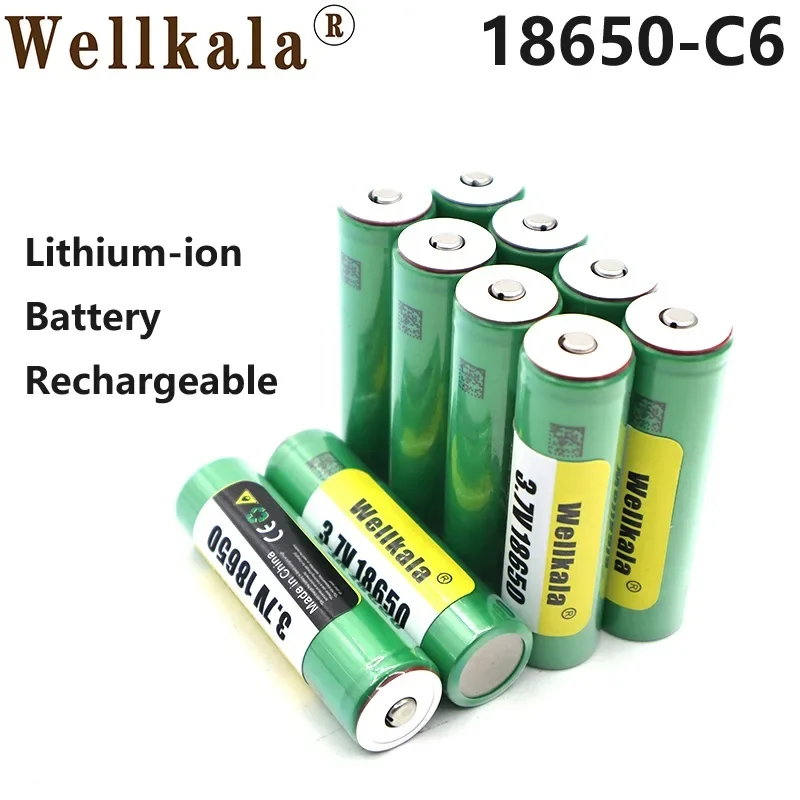 

Aviation Arrival 18650 Battery C6 30A Discharge 3.7V Rechargeable Lithium Ion Pointed VTC6 Charger for Flashlights, Razors, Etc