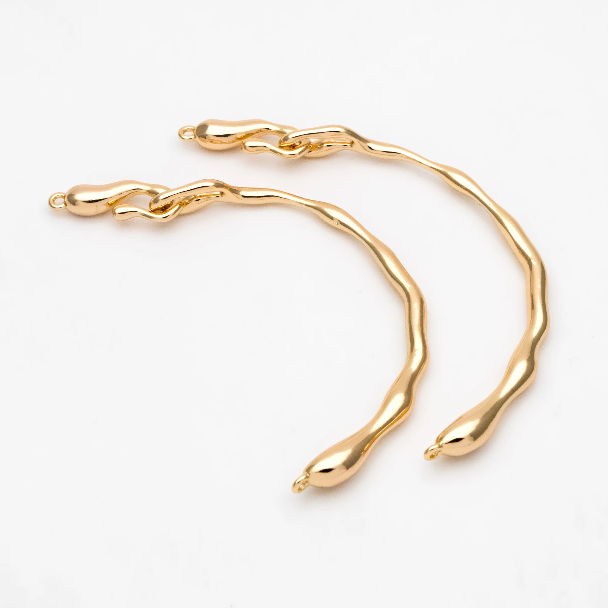 

4pcs Gold Bangles for Bracelets, Bracelet Bar Finding Components (#GB-3305)