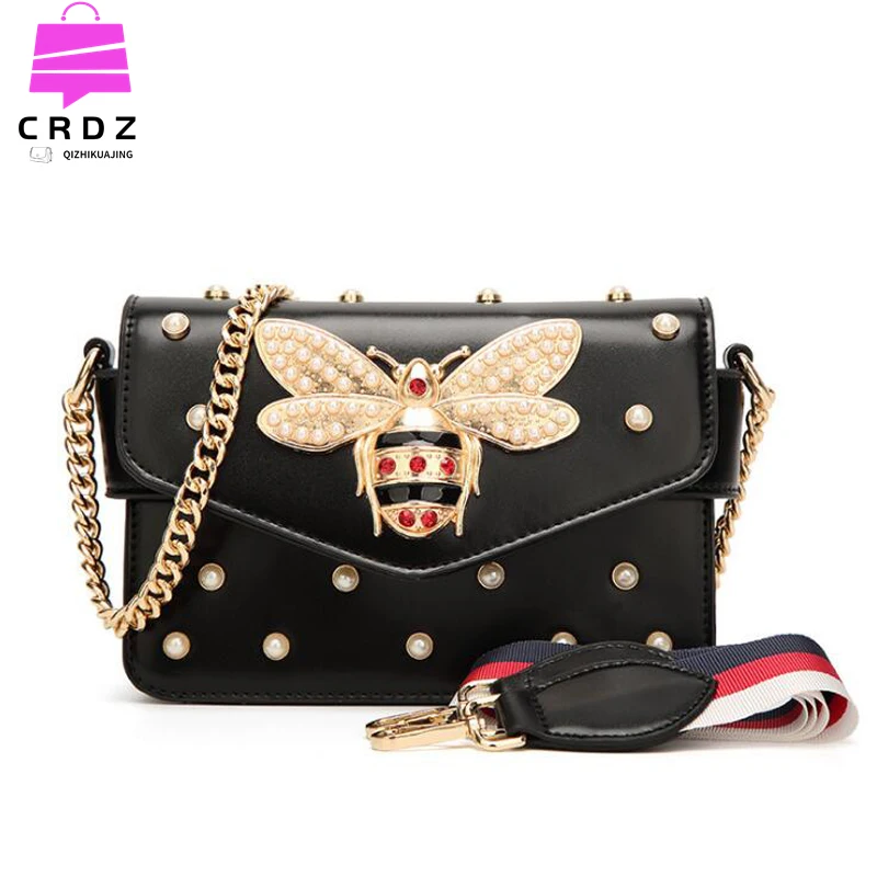 Купи Famous Brand Women Messenger Bags Designer Small Chain Crossbody Bags For Female Luxury Handbags Shoulder Pearl Red Black Bolsa за 1,293 рублей в магазине AliExpress