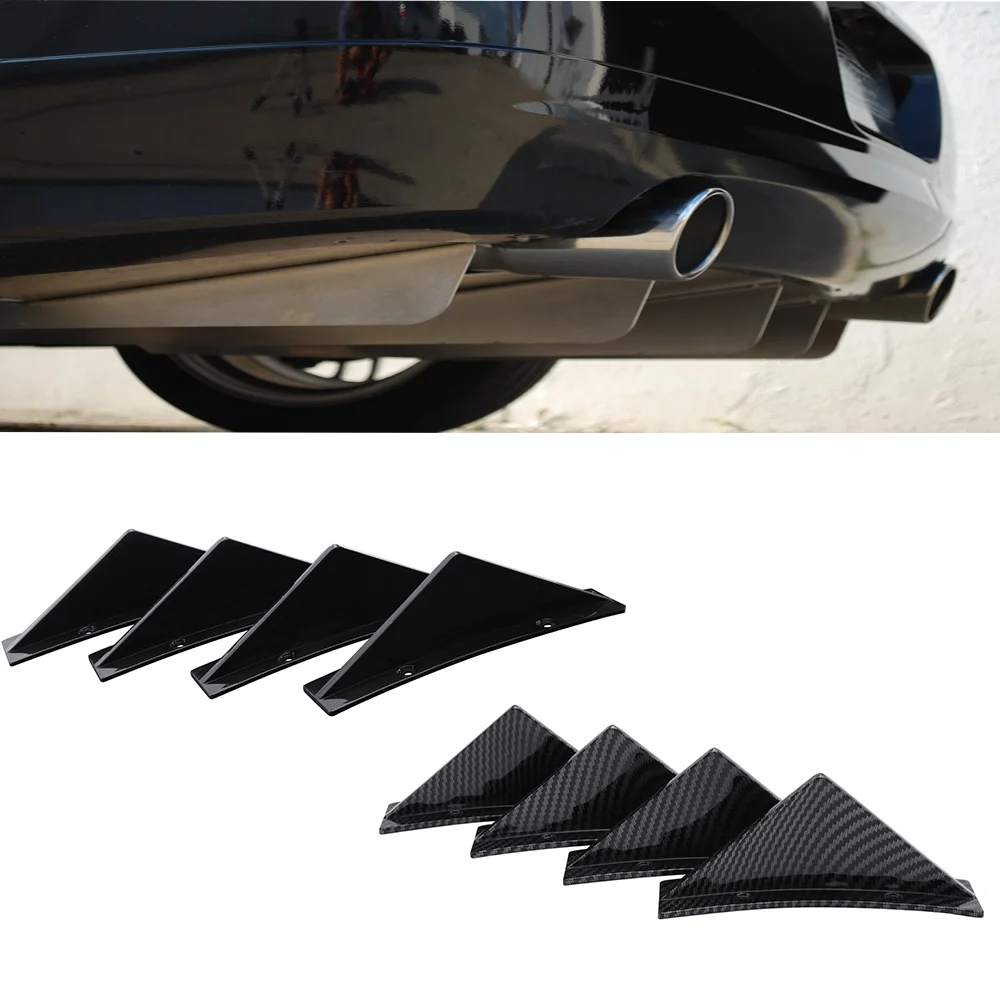 

For Ford Mustang GT 2005-2021 Car Curved Rear Bumper Diffuser Shark Fins Spoiler Lip Splitter Universal Protector Guard