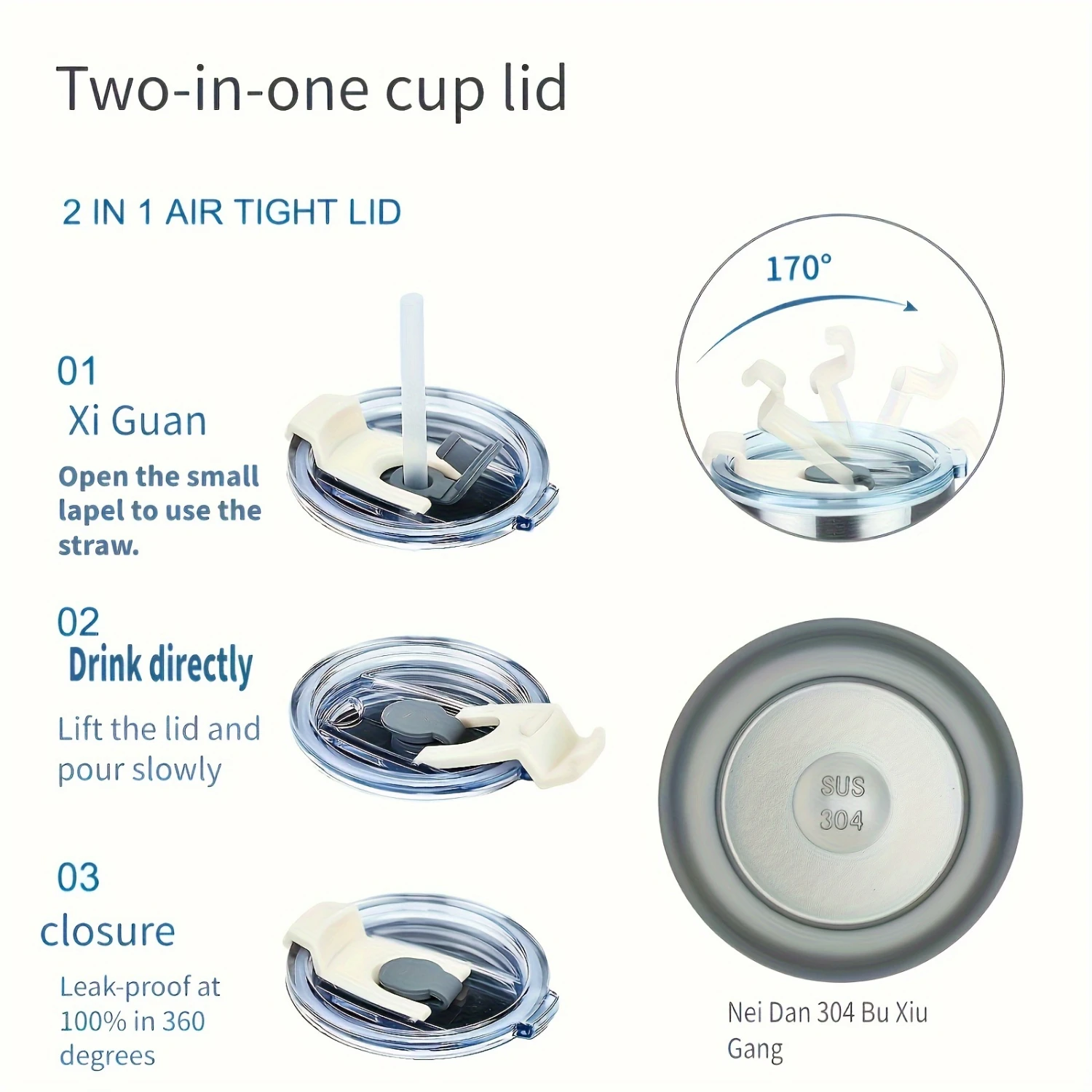 2 ведра из нержавеющей стали емкостью 30 унций с ручкой и соломинкой изолированная