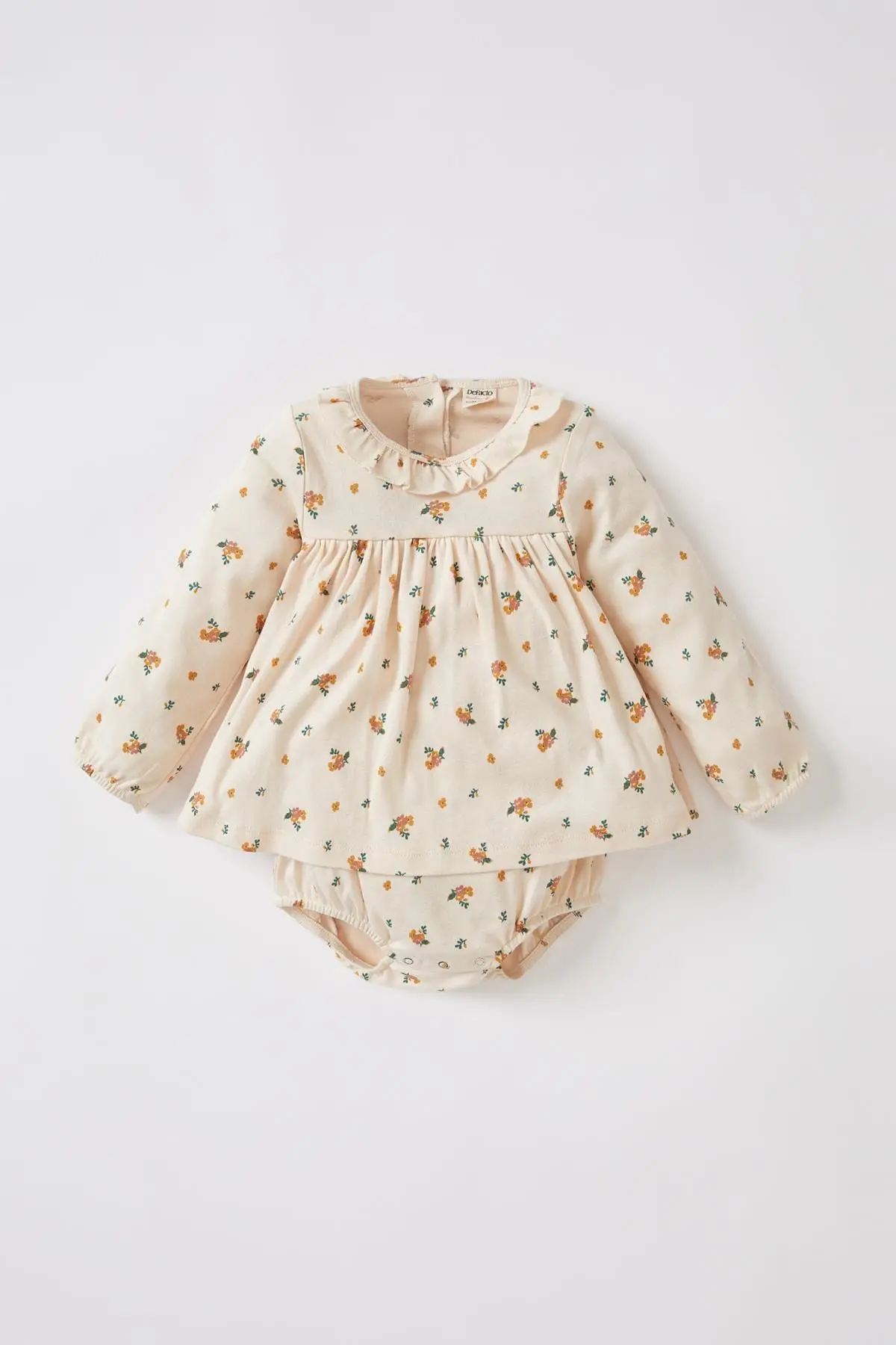 

Baby Girl Floral Patterned Sustainable Organic Cotton Long Sleeve Dress Jumpsuit Clothing