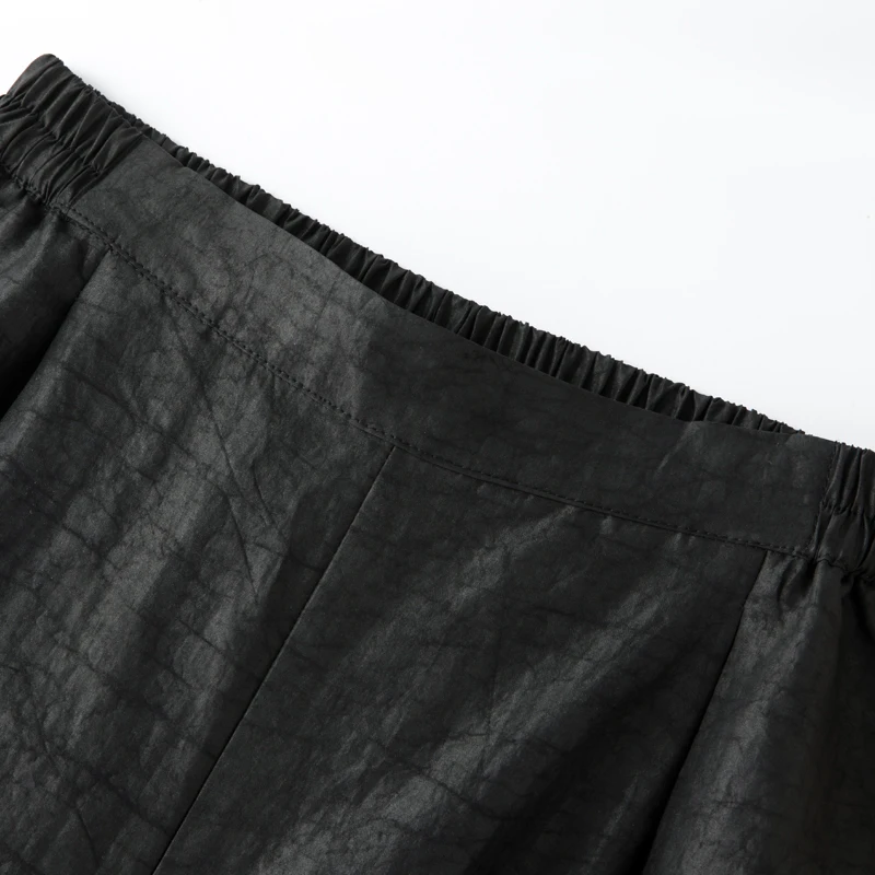 2023 Women's Fashion New Silk Fragrant Cloud Turtle Crack Loose Pocket Wide Leg Pants Mulberry Silk Casual Shorts