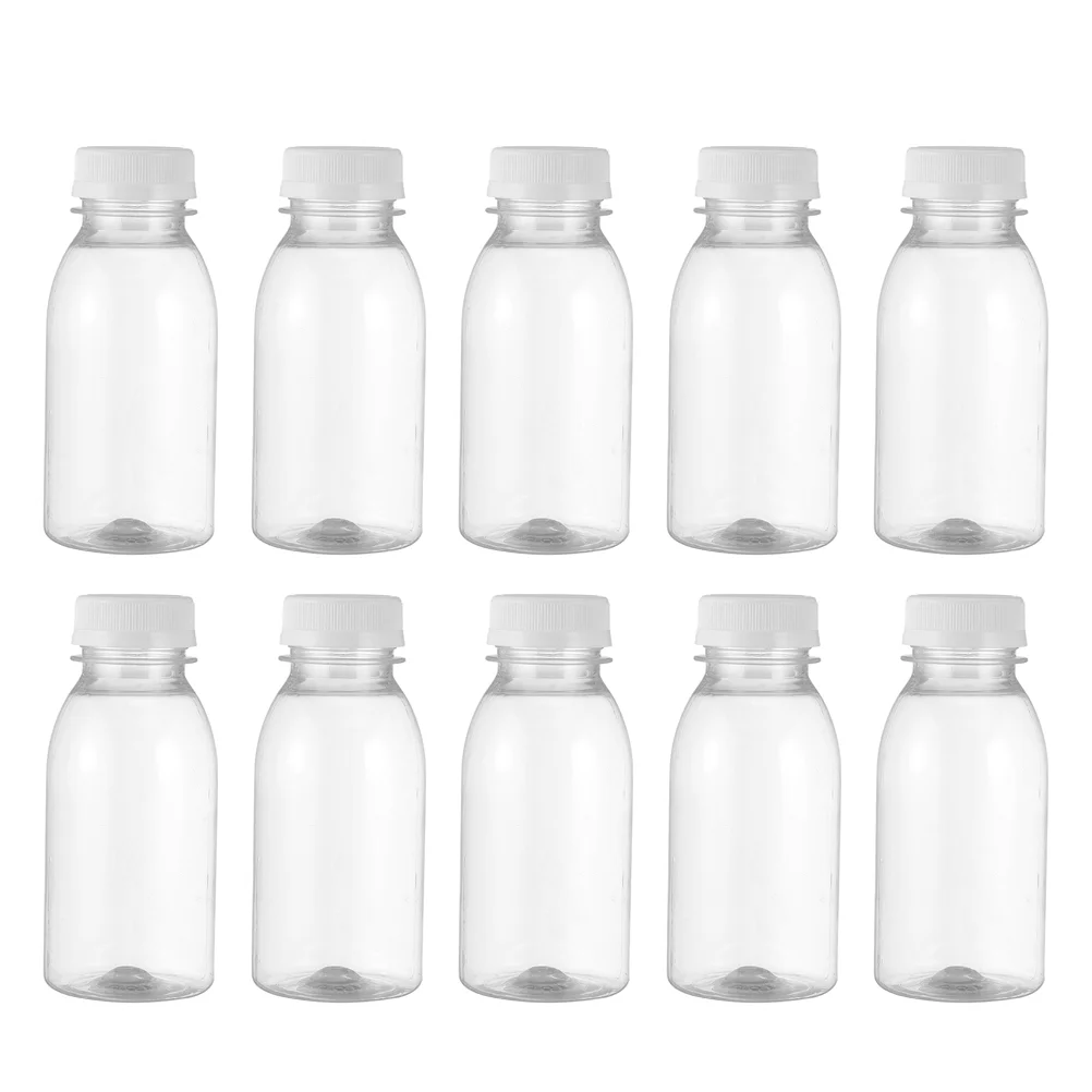 

15 Pcs Containers Lids Reusable Drink Bottles Clear Drinking Plastic Beverage Water Glass Terrarium Juicing Feeding Milk