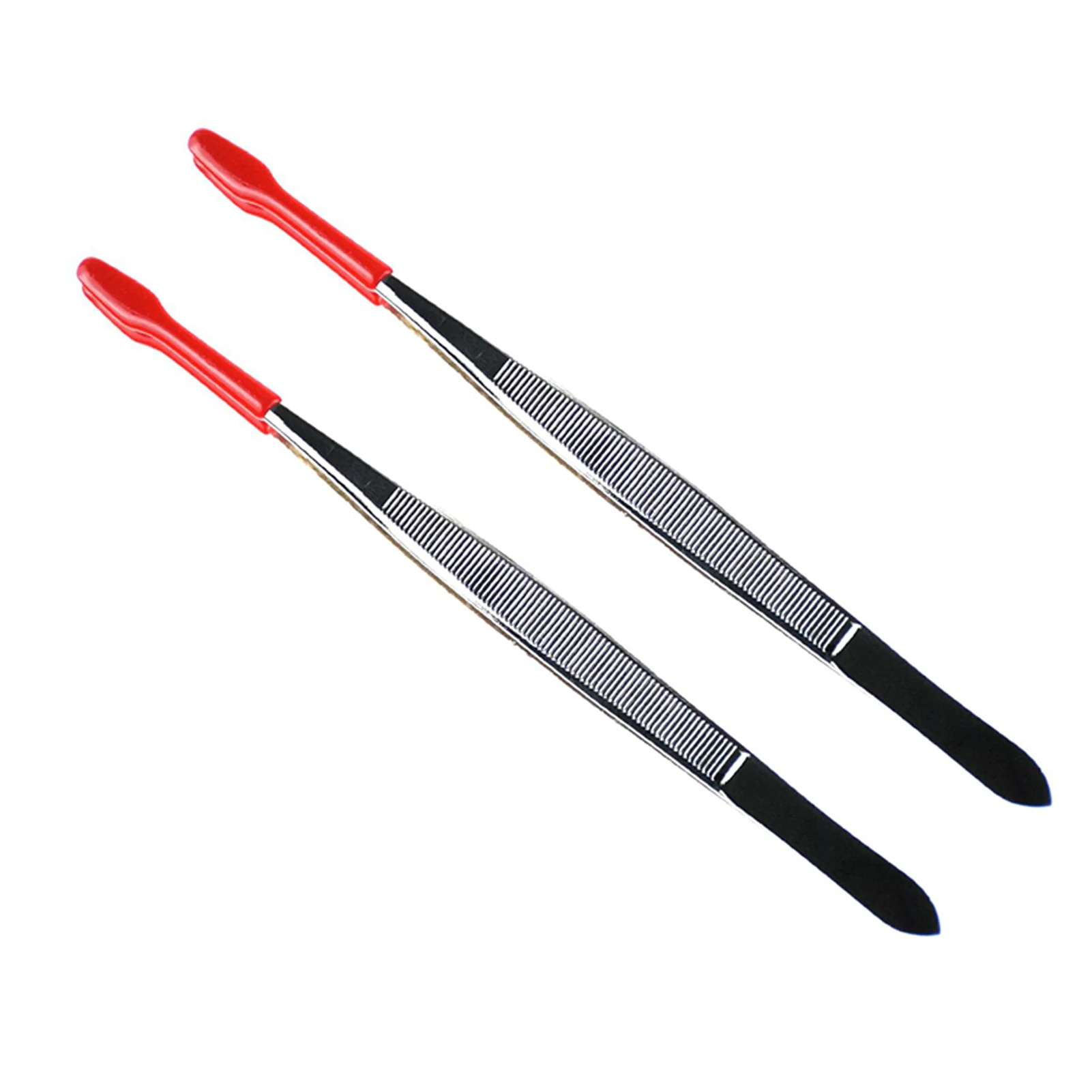 

2pcs Tool Collection Hobby Paper Money Jewelry Coin Rubber Tipped Craft Stamp Tweezer Tongs Soft Stainless Steel Durable Home