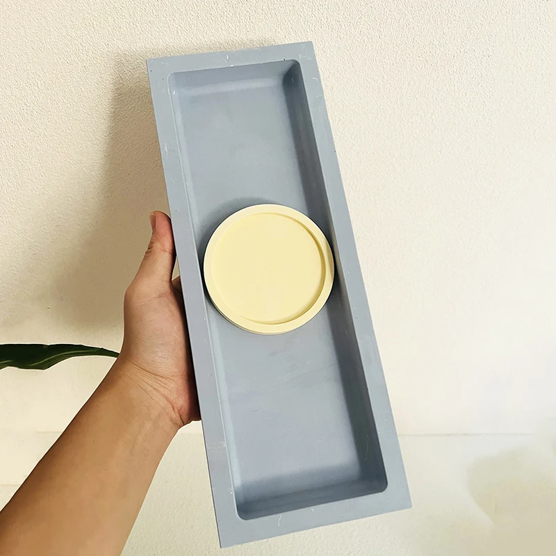 Большая прямоугольная силиконовая форма Jesmonite для хранения и декоративная