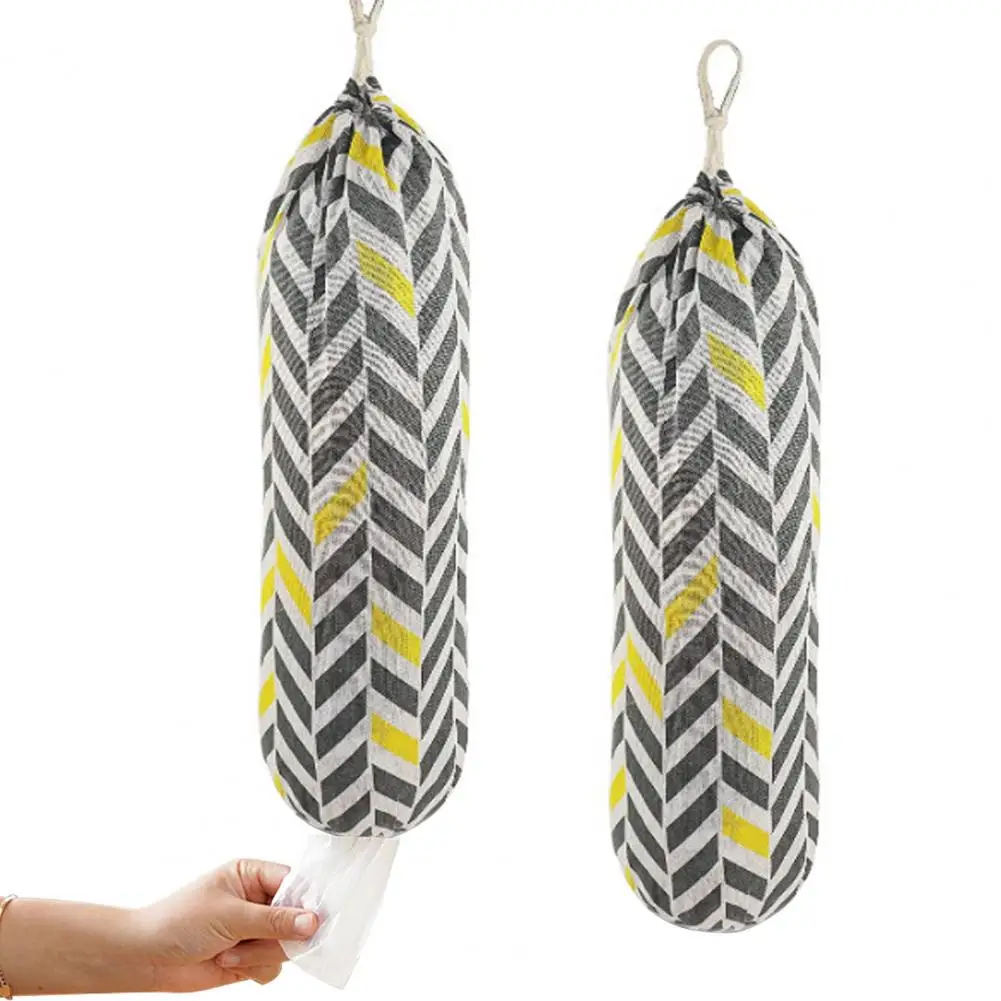 

Plastic Bag Holder Kitchen Organizer Portable Space-saving Washable Wall Mount Plastic Bag with Hook