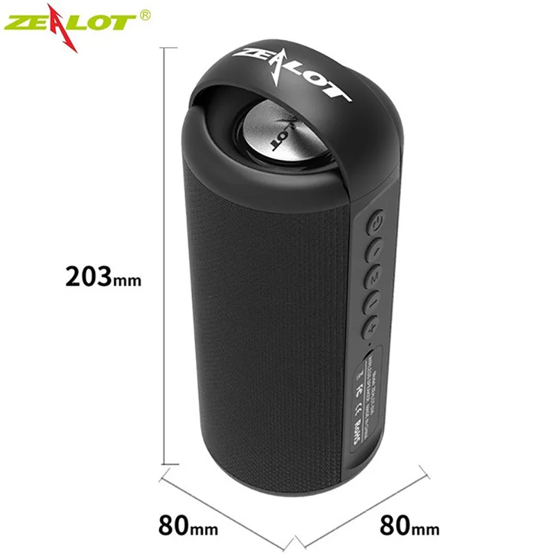 

ZEALOT S36 Wireless Bluetooth Speaker Powerful 3D Stereo Outdoor Portable Subwoofer Bass Column Support TF Card USB Drive